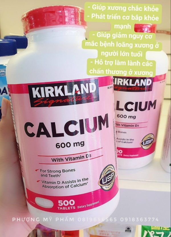Viên Uống Hỗ Trợ Sức Khỏe Calcium Kirkland 600mg +D3
